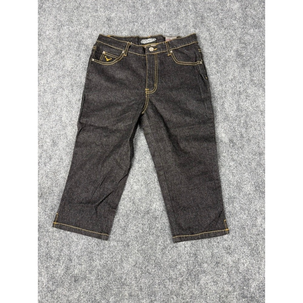 Crest Jeans Dark Wash Embroidered Capri Cropped Denim Pants Size 5 NWT JKC-106BK